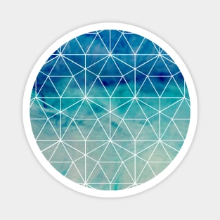 Blue Ombre Sky Geometric Multiple Hexagon Pattern Magnet